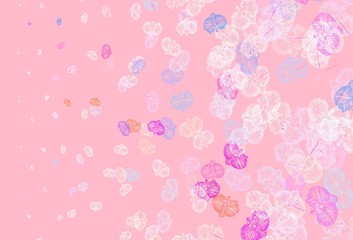 Light Blue, Red vector natural background with flowers.