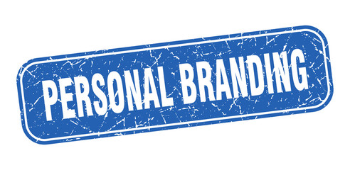 personal branding stamp. personal branding square grungy blue sign.