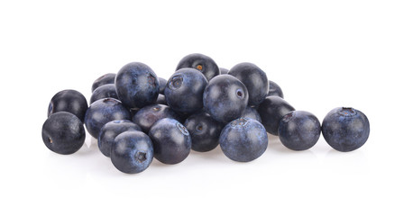 Blueberries closeup isolated on white background