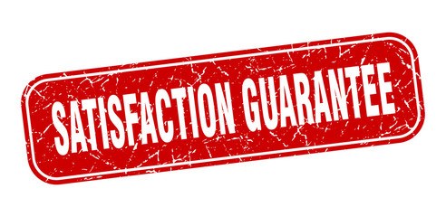 satisfaction guarantee stamp. satisfaction guarantee square grungy red sign.