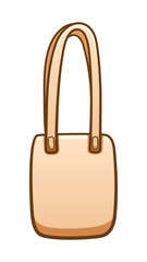 Beige textile ecobag isolated illustration on white background