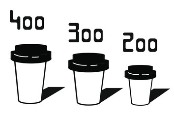 tea and coffee cups. vector isolated icons.