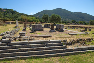 Fototapeta na wymiar Ancient Messene ruins of Asclepeion, Peloponnese, Greece