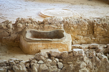 Ruins of King Nestor palace in Pylos, Peloponnese, Greece