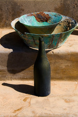 Vintage bottle and cup