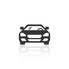 solid icons for black car front and shadow,vector illustrations