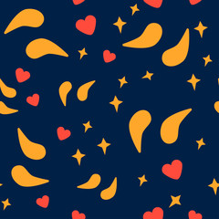 seamless pattern with patches for skin care around the eyes on a dark blue background. Modern abstract design for paper, cover, fabric