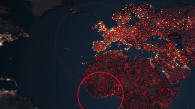Corona virus map disease spreading animation animation.