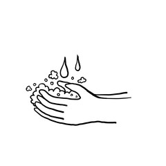 hand drawn wash hand illustration symbol and icon with doodle cartoon style