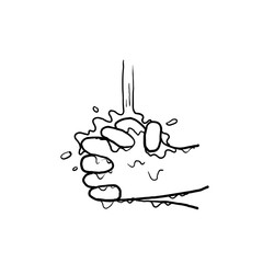 hand drawn wash hand illustration symbol and icon with doodle cartoon style