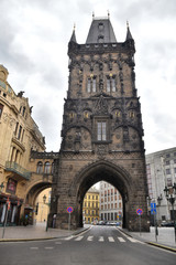Naklejka premium Prague during quarantine caused by Corona virus, Powder Gate