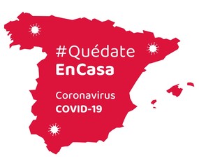 Coronavirus Disease 2019 (COVID-19) - Quédate En Casa © piaskun_