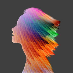 abstract and colorfull woman background 