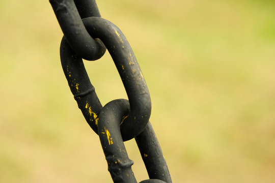 Detail macro photography - Close up of rustic chain