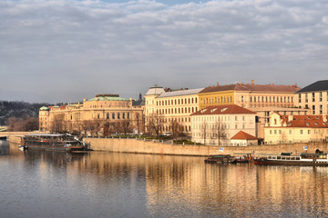 Fototapeta na wymiar Prague during quarantine caused by Corona virus,panoramatic view of Prague
