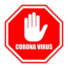 Obraz premium Stop coronavirus red sign. No covid-19 sign