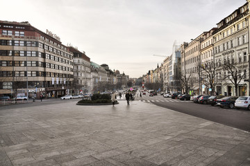 Prague during quarantine caused by Corona virus, Wenceslas square