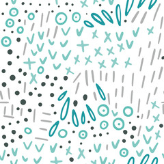 Geometric shapes seamless pattern hand drawn vector
