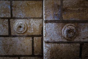 Detalle de muro en piedra en Italia