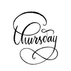 Letteting thursday word hand drawn calligraphy style