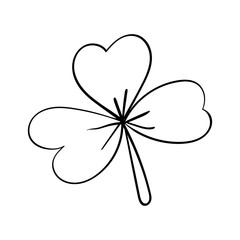 Irish clover Vector doodle illustration on transparent and white backgrounds. Cartoon Coloring illustration.