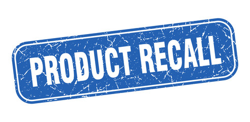 product recall stamp. product recall square grungy blue sign.