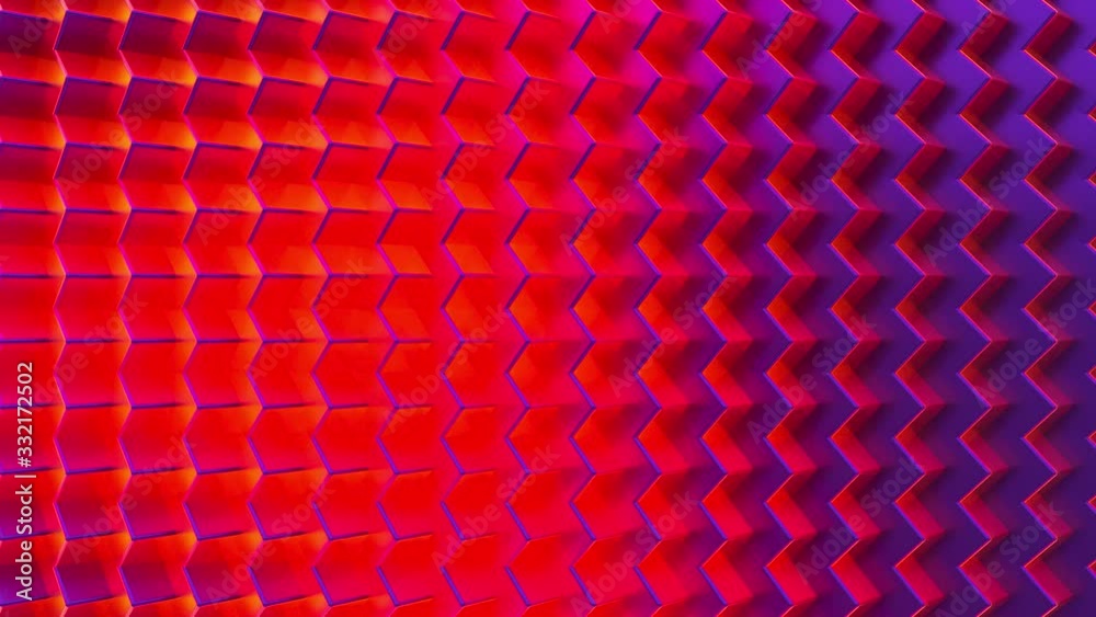 Wall mural minimalist colorful. abstract wallpaper background of 3d animation isometric box pattern.