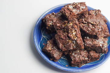 Brownies with sea salt and Demerara sugar