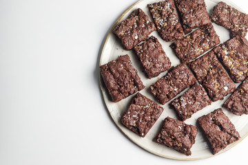 Brownies with sea salt and Demerara sugar