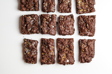 Brownies with sea salt and Demerara sugar
