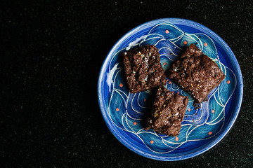 Brownies with sea salt and Demerara sugar