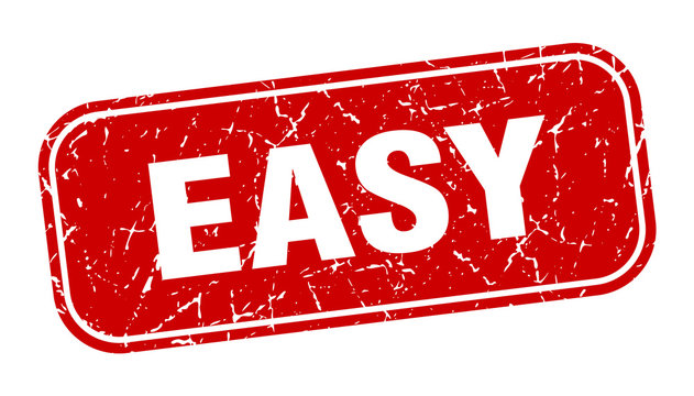 easy stamp. easy square grungy red sign.