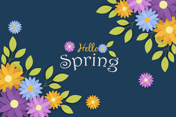 Hello spring greeting card for flower season © Cienpies Design