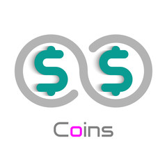 Coins logo design element.