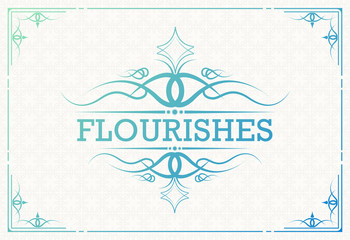Vintage flourishes ornament swirls lines frame template vector illustration.