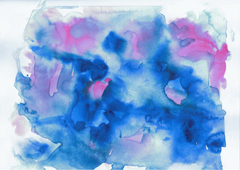 Watercolor colorful texture. Watercolor splashes handmade. Abstract watercolor stain. Art element for creative design.