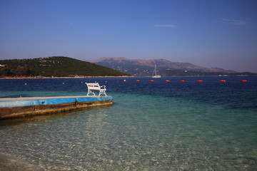  The seaside town of Ksamil in Albania