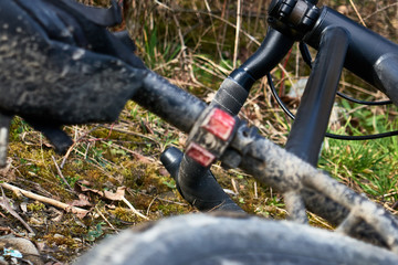 dirty gravel bike close up