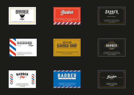 Barber Shop Business Cards Set