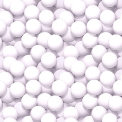 Seamless pattern with white balls. Minimal poster consept, 3d illustration. Abstract pastel background.