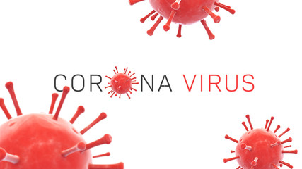 Covid-19 Banner in Red, Pandemic Disease