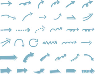 シンプルでおしゃれな矢印／ベクター／イラスト／ブルー