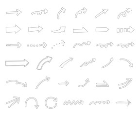 シンプルでおしゃれな矢印／ベクター／イラスト／グレー