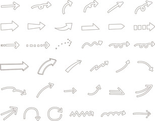 シンプルでおしゃれな矢印／ベクター／イラスト／茶色