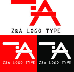 Z & A Letter Logo Type