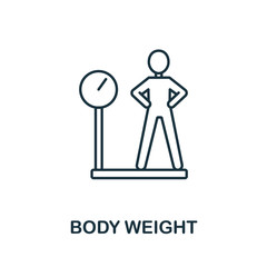 Body Weight icon from health check collection. Simple line Body Weight icon for templates, web design and infographics