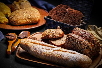 Various types of breads