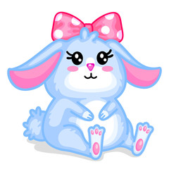Kawaii bunny with a bow