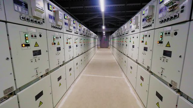 turning on light in hall at electrical distribution station