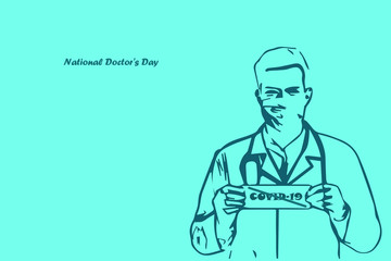 Vector illustration of National Doctor's Day in USA